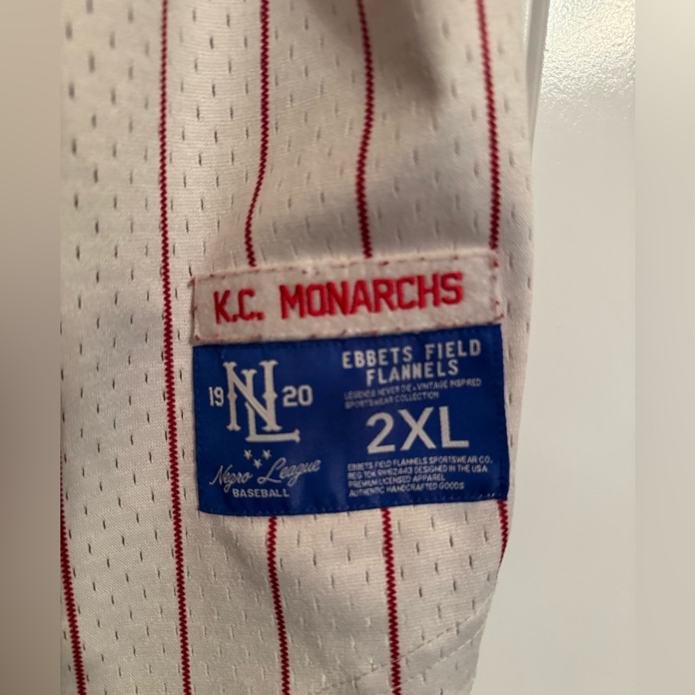 Ebbets Field Flannels K.C. Monarchs Jackie Robinson jersey.